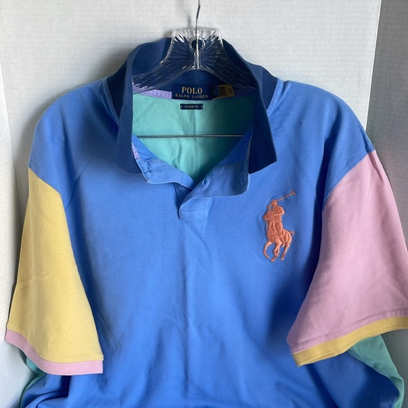 Ralph Lauren Polo BIG Pony multi colored men’s size XXL SHORT SLEEVE SHIRT - Picture 2 of 12